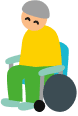 車椅子に乗っている高齢者のイラスト